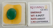 6.64/CT Natural Panna Stone with Govt. Lab Certificate-12377D50210